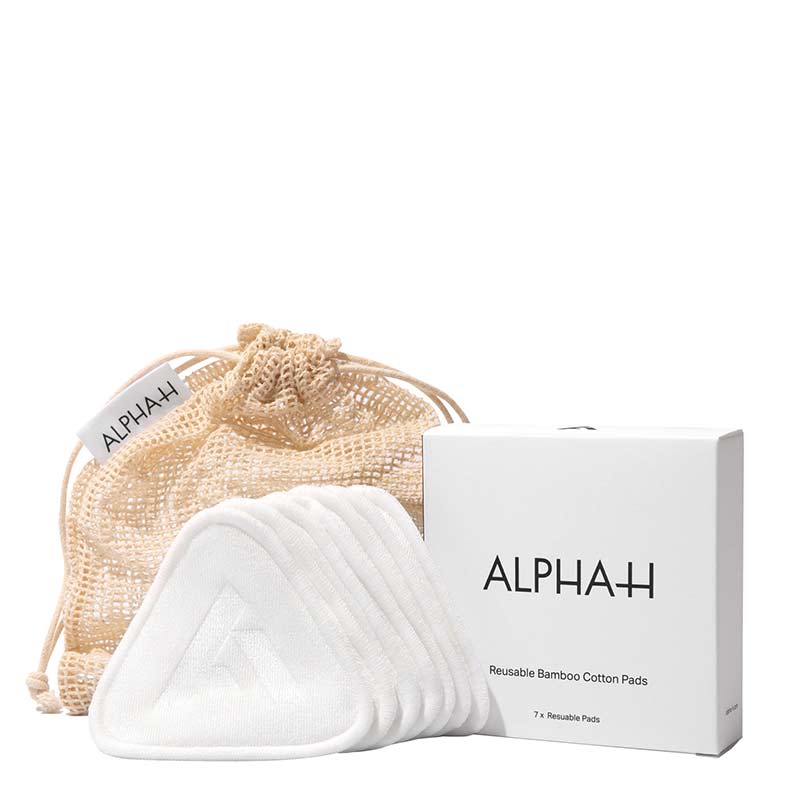 Alpha H Reusable Bamboo Cotton Pads - Eco-Friendly Makeup Remover Pads for Face Cleansing & Skincare | Gentle Exfoliating Cotton Rounds for Makeup Removal, Toner Application & Beauty Routine