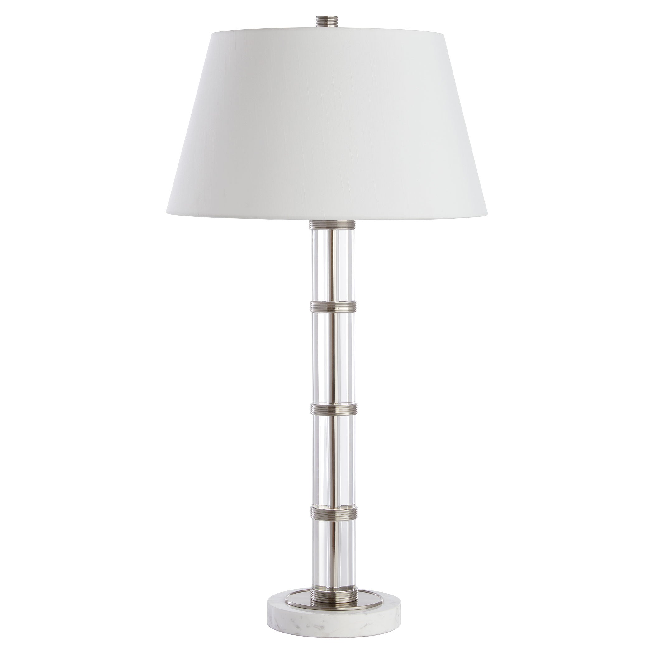 Cyan Design 11712 Silvia Table Lamp - Polished Nickel, Acrylic & White Shade - Modern Bedside & Living Room Lighting