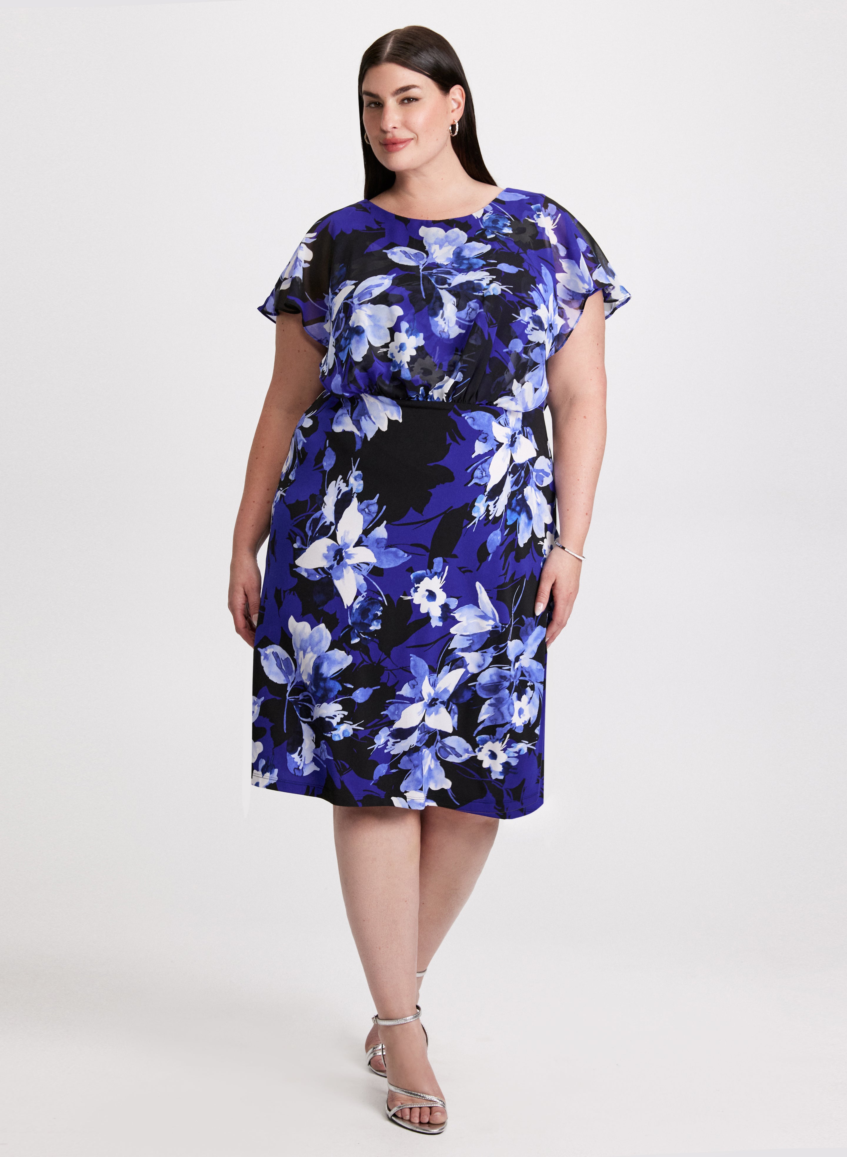 Floral Print Dress for Women - Summer Flowy Maxi Dress with V-Neck & Long Sleeves - Perfect for Beach Vacation, Garden Party & Date Night