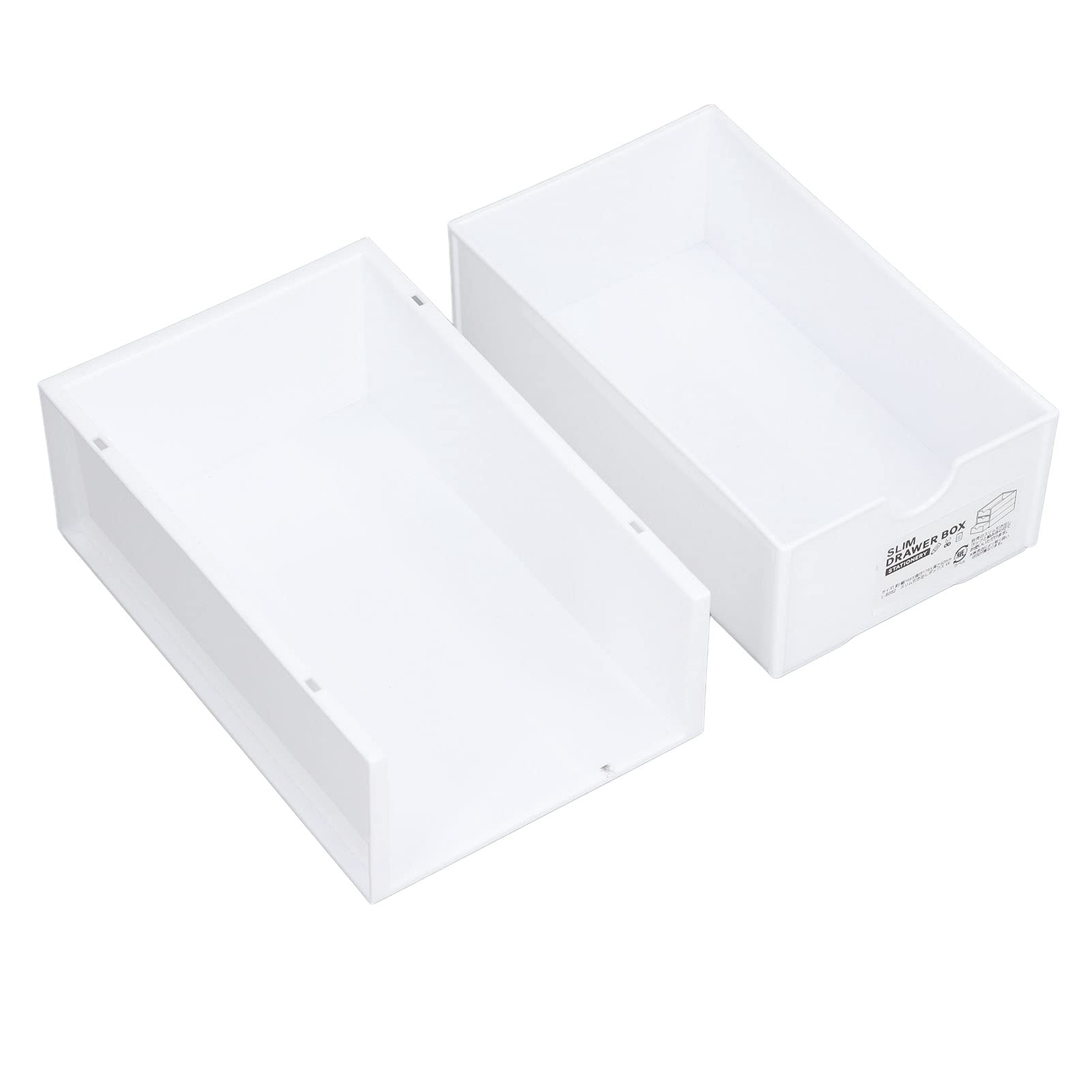NALLELY Large Stackable Storage Box - Durable PP Plastic Drawer Organizer for Toiletries, Office Supplies, Stationery & Cosmetics (White) | Perfect for Bathroom, Bedroom, Office & Dorm Organization
