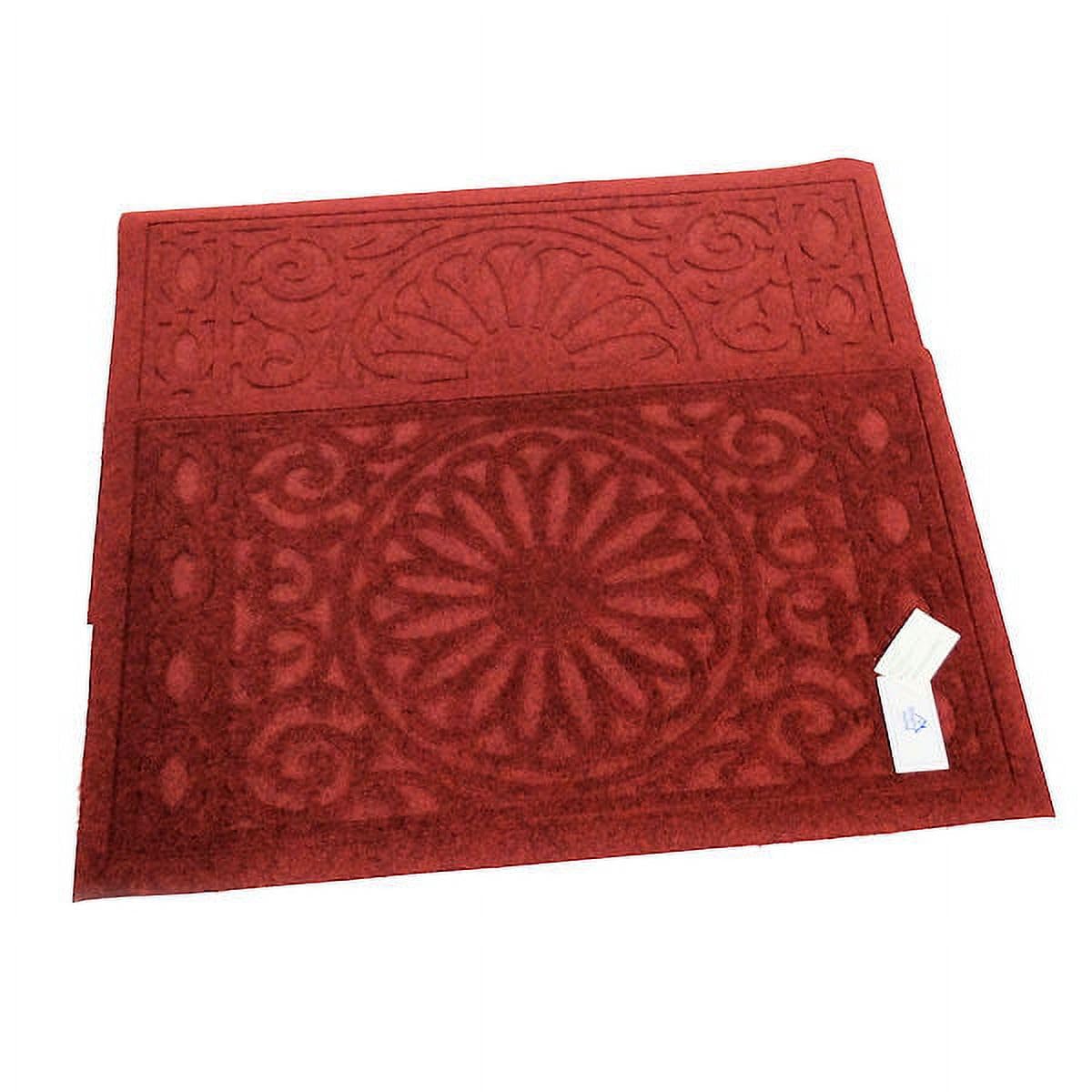Smart Home Brick Scroll Design Non-Slip Floor Mat Set of 2 - Perfect for Living Room, Bedroom, and Entryway Decor