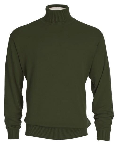 Men's Turtleneck Sweater - Forest Green Color | Warm Winter Knit Pullover for Casual & Office Wear