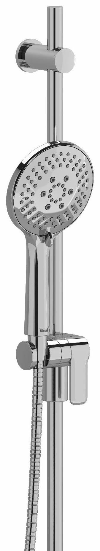 4-Function Adjustable Handheld Shower Head with 36-Inch Slide Bar - 1.8 GPM Water Saving Chrome Finish (Model 1010C WS RIOBEL) - Perfect for Bathroom Renovation & Spa-Like Shower Experience