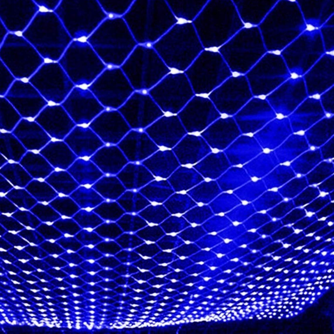 204 LED Blue Waterproof Outdoor Fairy Lights - 6.56x9.84ft Net Mesh String Lights with 8 Lighting Modes | Christmas Tree Decorations, Holiday Party Lights, Garden Wedding & Patio Decor