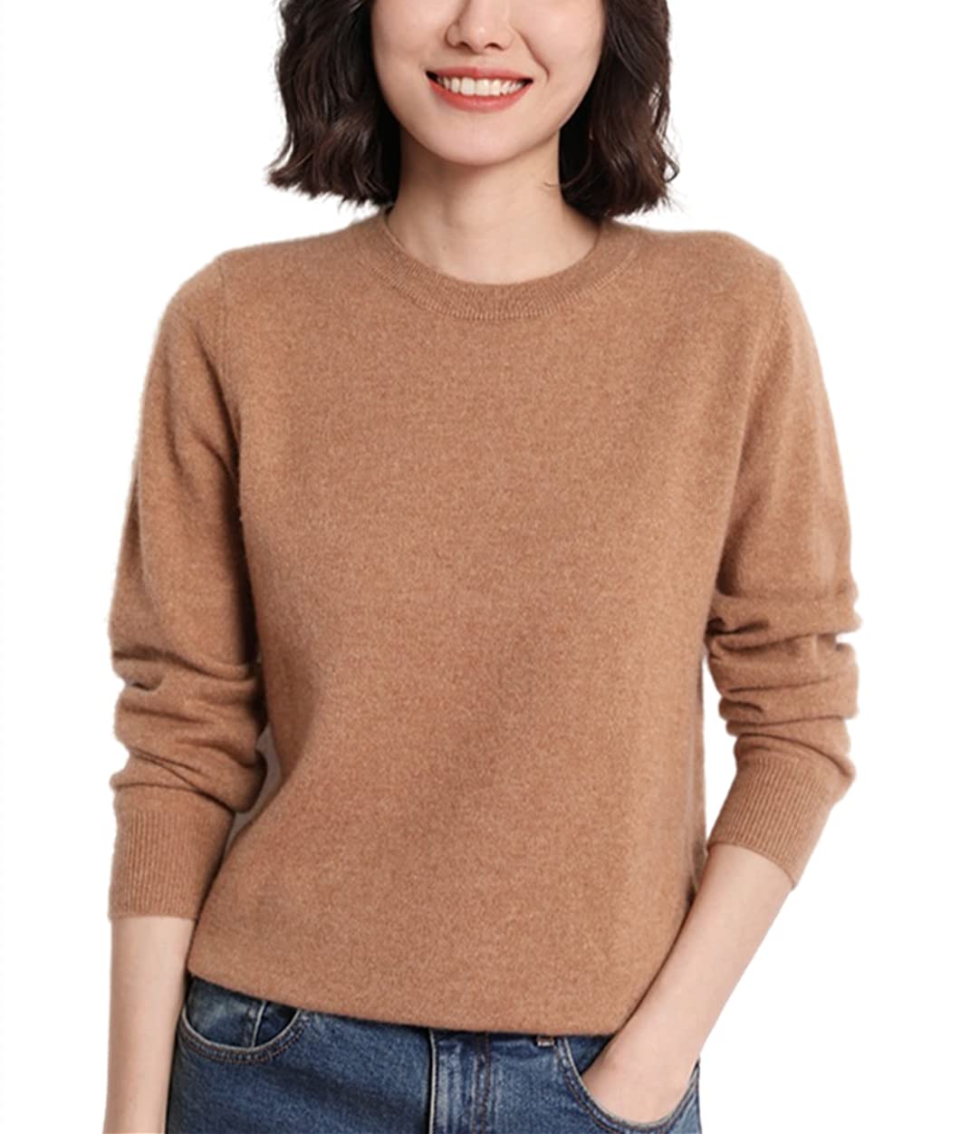 Luxury 100% Pure Cashmere Sweater for Women - Soft Crewneck Long Sleeve Pullover | Perfect for Winter, Office Wear & Casual Outfits