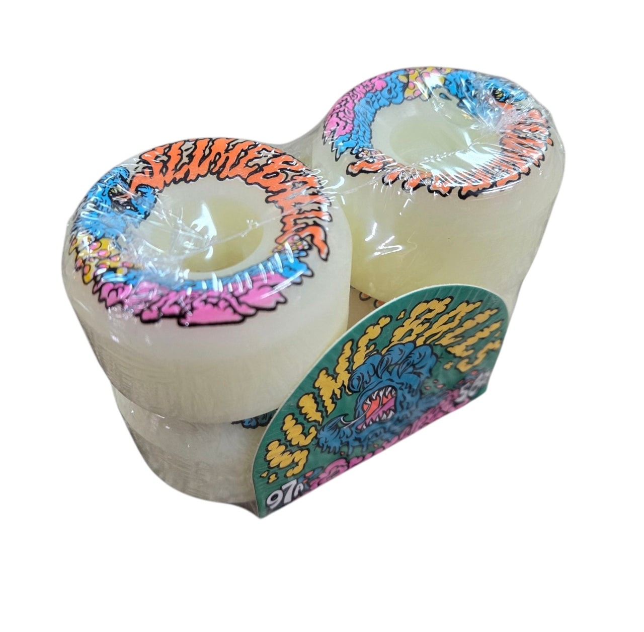 56mm 97a Slime Balls Vomit Mini Wheels - White - Perfect for Skateboards, Longboards & Scooters - High Performance for Street Skating & Tricks