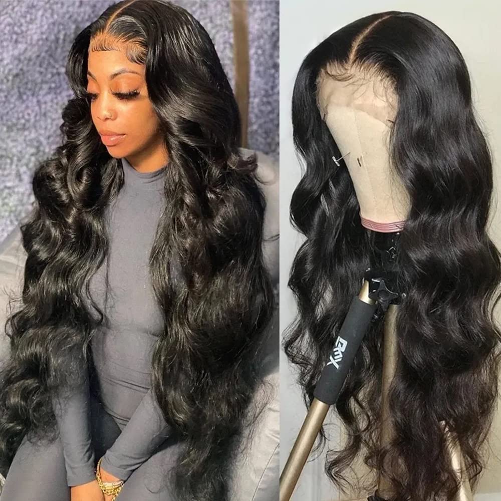 Imeya 24 Inch Brazilian Body Wave Lace Front Human Hair Wigs - 13x6 HD Transparent Lace, Pre-Plucked Glueless Wig with 150% Density & Baby Hair - Natural Hairline Long Wavy Remy Human Hair Wig for Women - Perfect for Daily Wear, Cosplay & Special Occasions