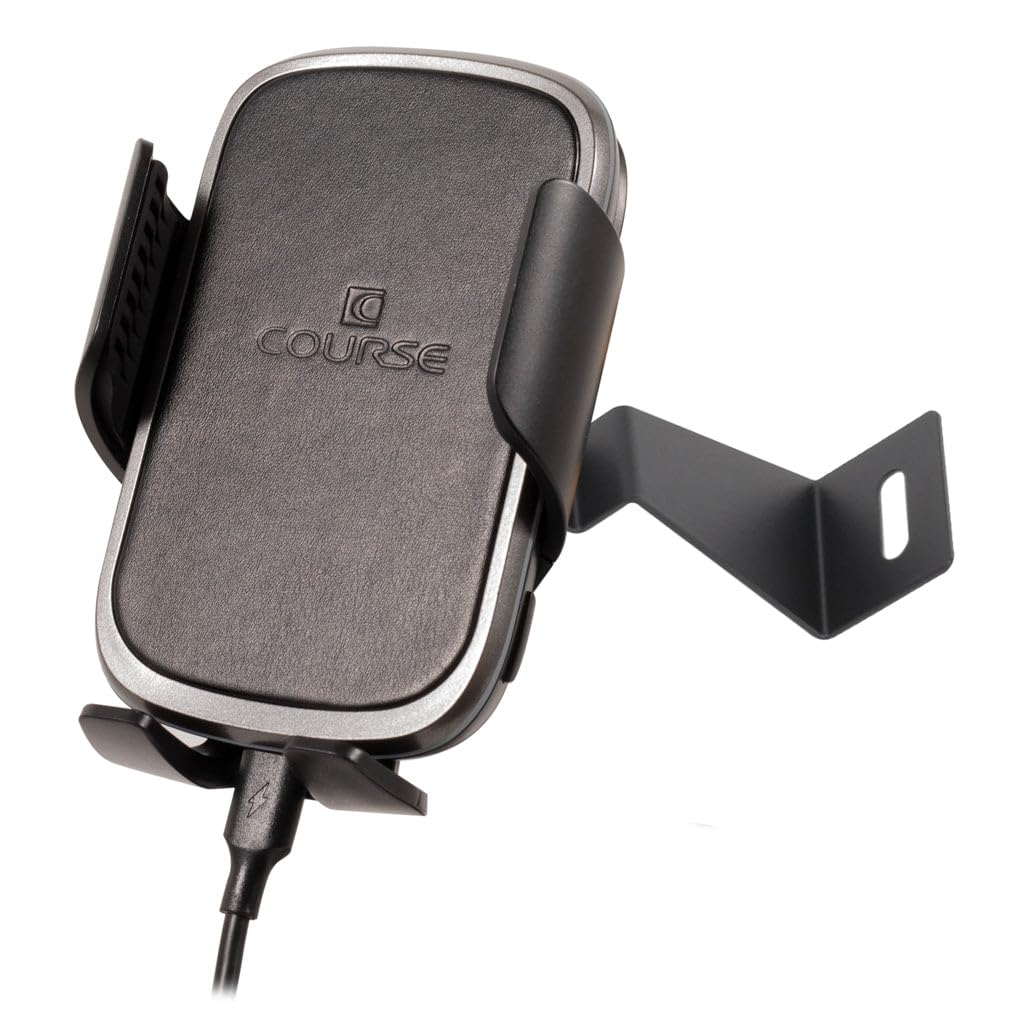 Course Motorsports DirectFit Wireless Charging Phone Mount for Ford Mustang (2015-2023) - Auto-Grip Car Phone Holder Compatible with Mustang GT/GT350/GT500 - Perfect for Hands-Free Charging & Navigation (Black)