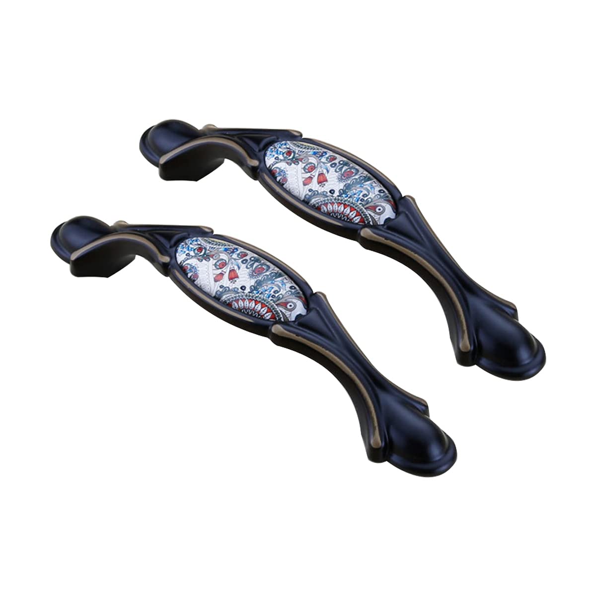 Vintage Rose Metal Drawer Pulls - 2pcs Set for Dresser, Cabinet & Closet