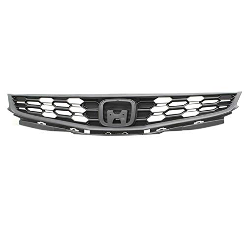 2009-2014 Honda FIT 1.5L Hatchback Front Grille Assembly - Textured Dark Gray Plastic Replacement Grill for Improved Style & Protection | Perfect for Car Upgrades, Restoration & Customization