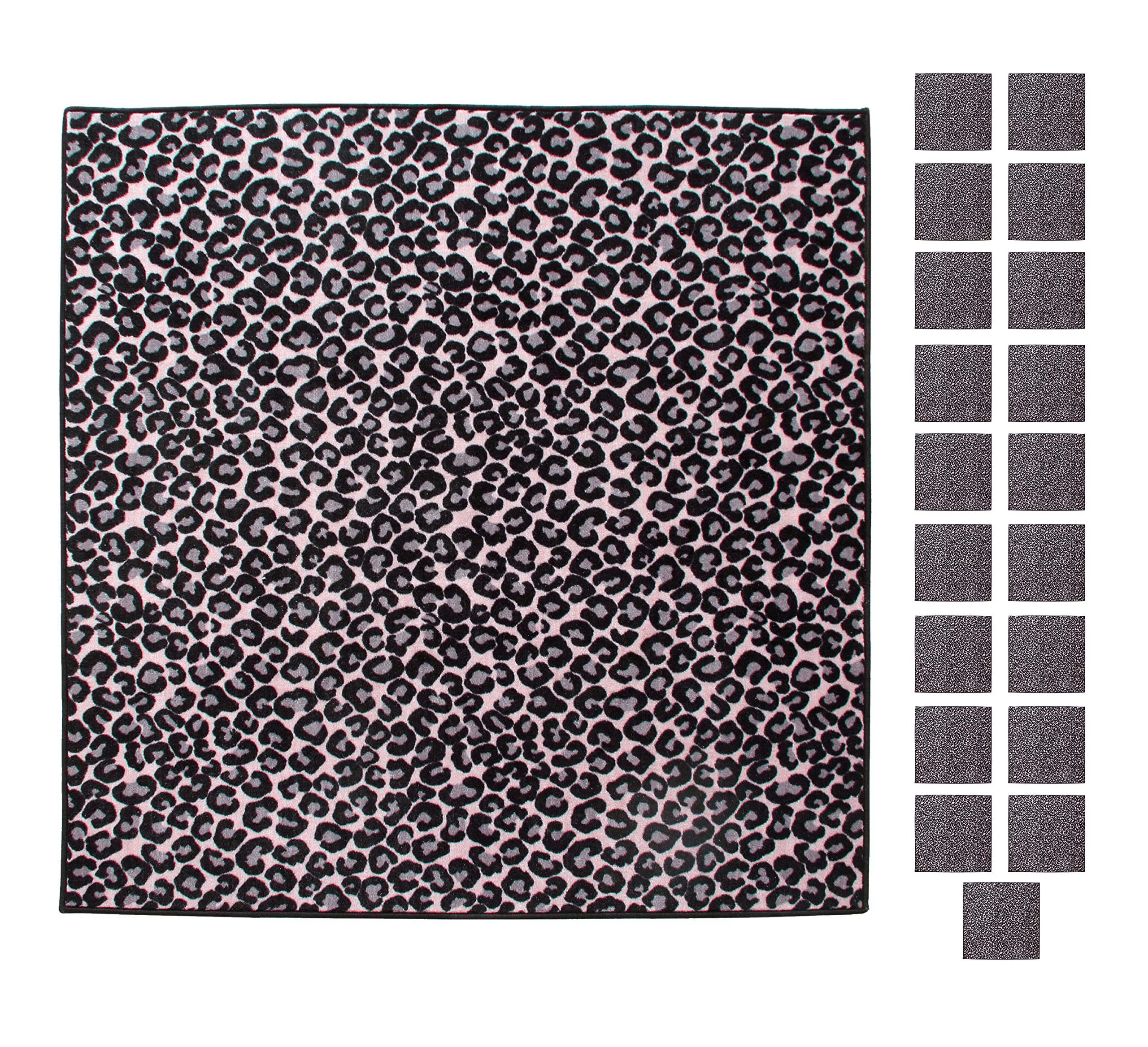 Cheetah Print Area Rug 2' x 2' Set of 20 - Animal Inspired Indoor Rug, Pet-Friendly Home Decor for Living Room, Bedroom & Office - Soft Elegant Square Carpet