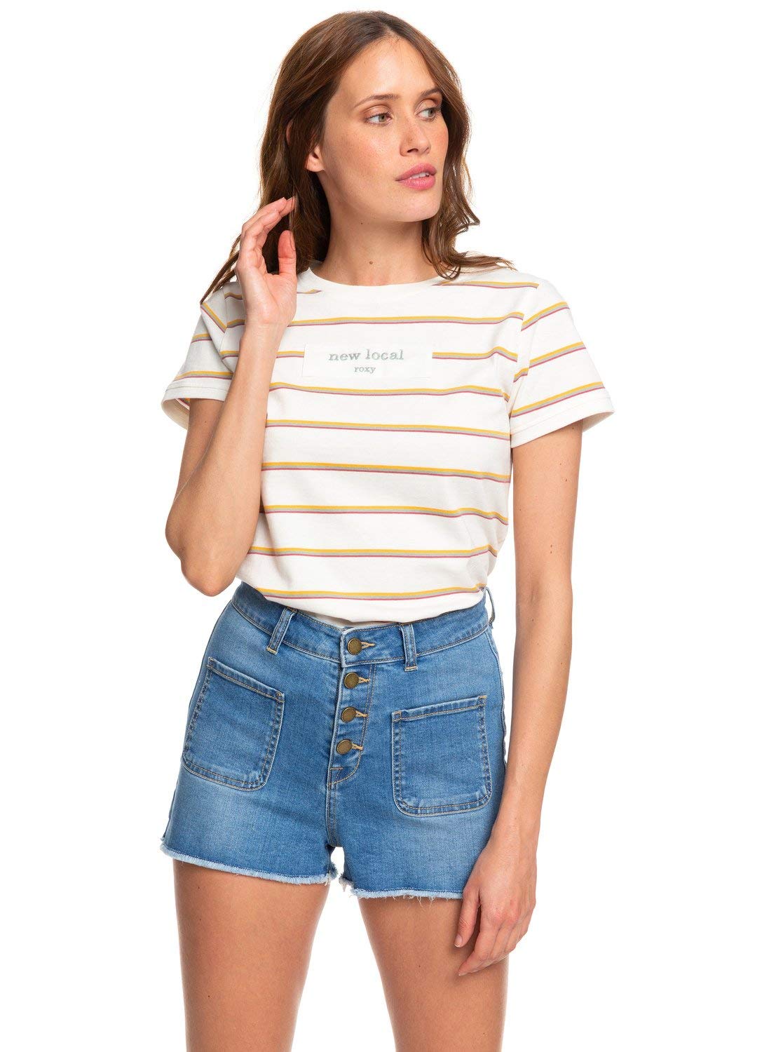 Roxy Women's The Sun Shines Denim Shorts - High Waisted Distressed Denim Shorts for Women | Casual Summer Outfit, Beachwear & Street Style Fashion