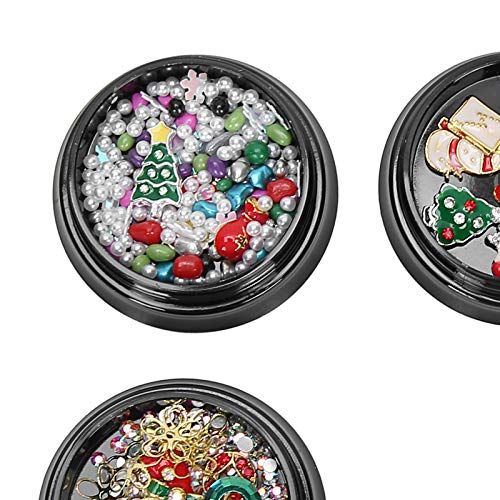 Glitter Nail Art Decorations Kit - Christmas Nail Stickers & Gems for DIY Manicure - Perfect Gift for Lovers, Friends & Beginners - Holiday Party & Home Nail Care