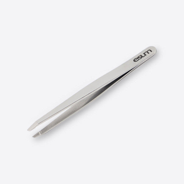 ESUM Slant Tip Tweezers - Professional Stainless Steel Eyebrow Tweezers for Precise Hair Removal, Grooming & Makeup (Great for Eyebrows, Splinters & Crafting)