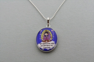 Saint Wish Pendant Necklace - Pink Crystal Charm on 55cm Silver Ball Chain for Women, Gift for Birthday, Valentine's Day & Special Occasions
