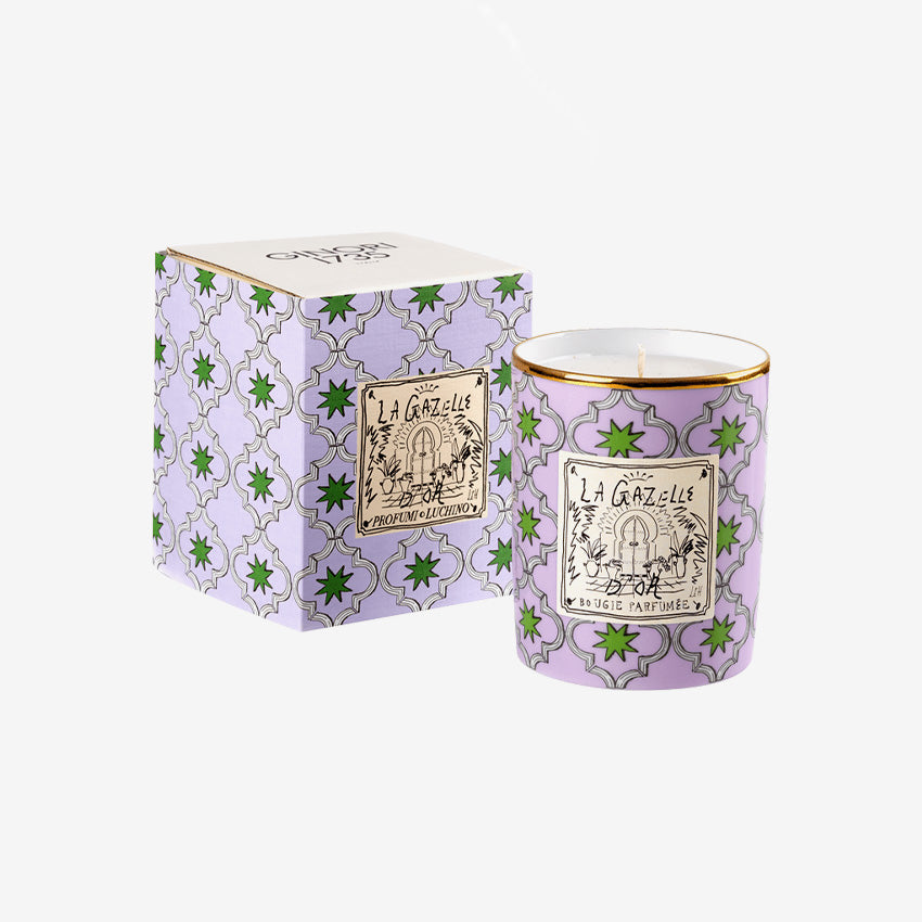 Ginori 1735 Profumi Luchino Scented Candle - La Gazelle D'Or Marrakech Fragrance for Home Decor, Luxury Gifts & Romantic Ambiance