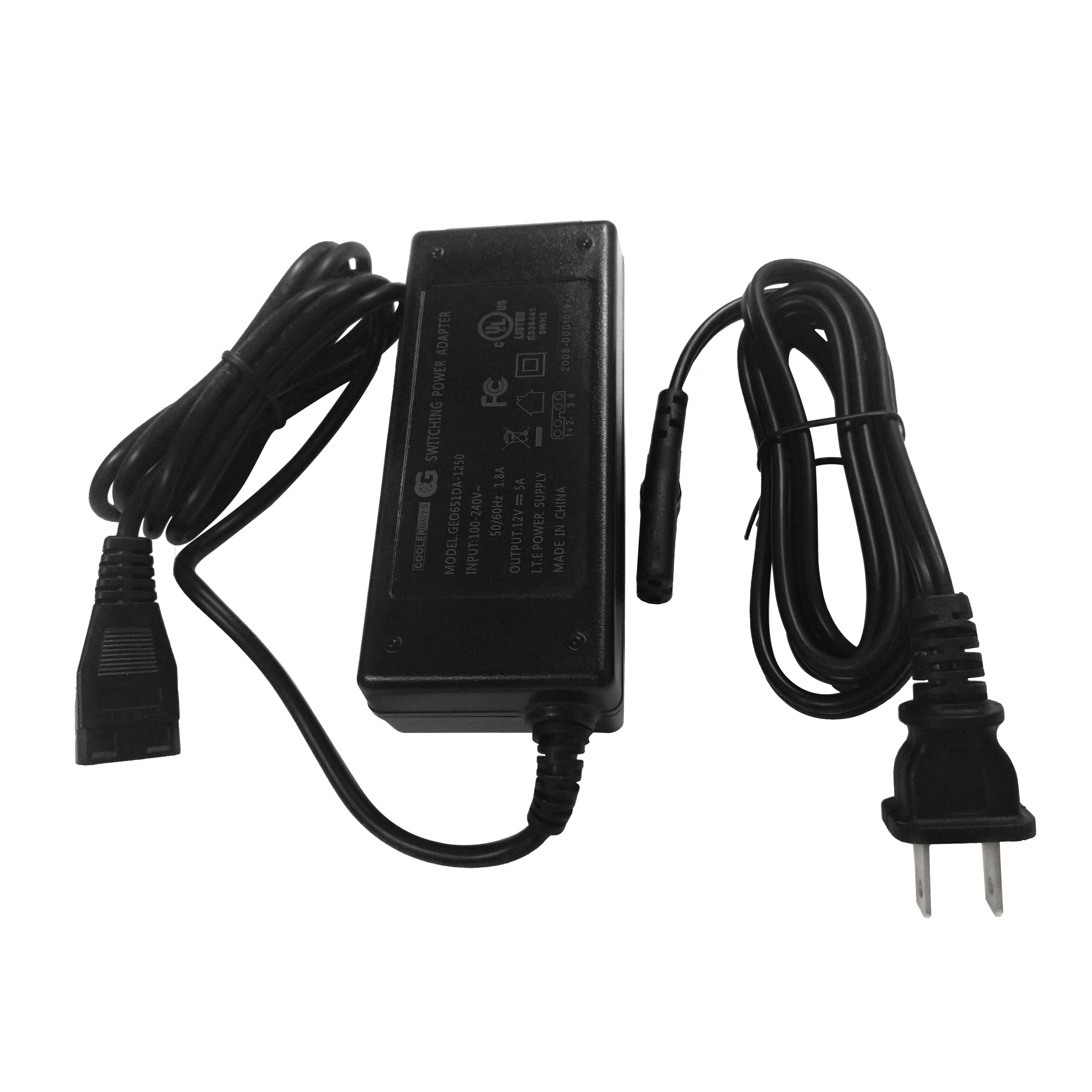 100-240V AC to 12V DC 5A Power Supply Adapter with 4-Pin Molex Connector - Perfect for LED Strips, CCTV Cameras & Computer Cooling Systems