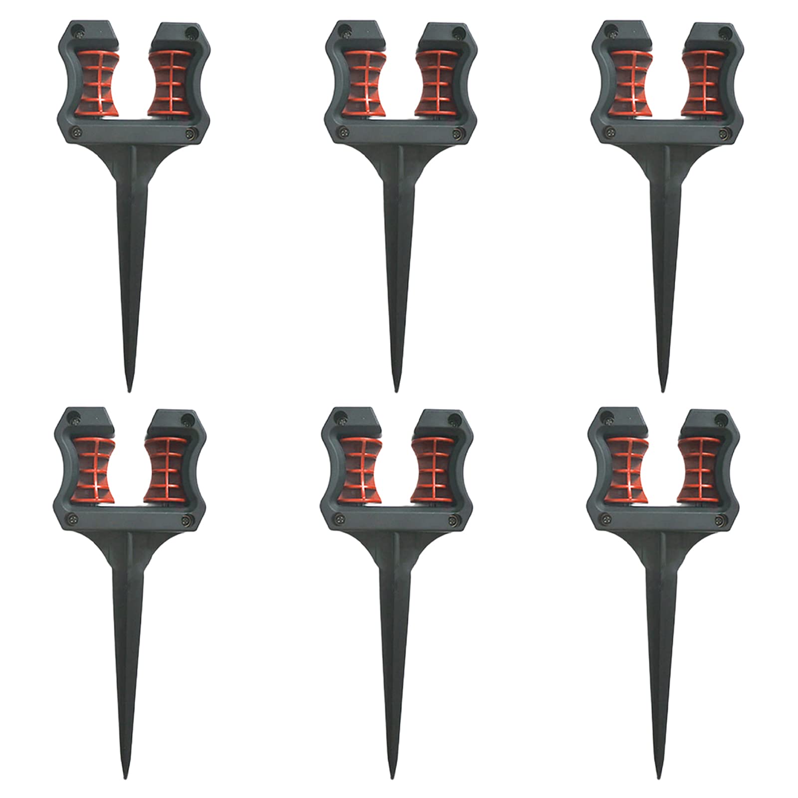 6 Pcs Hose Guide Stakes for Garden, Lawn & Yard - Dark Green (10.2x3.9