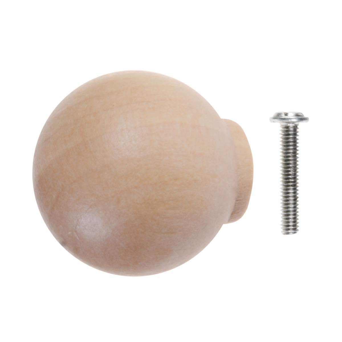 Wooden Drawer Knobs 12-Pack - Unfinished Round Cabinet Handles for Dresser & Closet