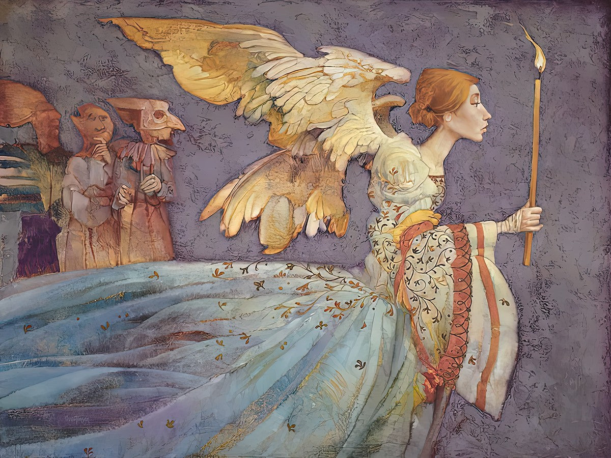 Angel Gallery Wrap Canvas - Premium Hand-Painted Artwork for Home & Office Decor - Perfect for Living Room, Bedroom, and Wall Art Display
