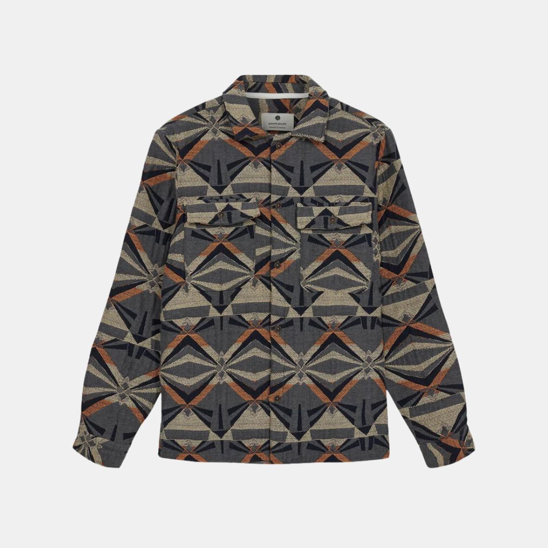 Akoscar Pattern Overshirt for Men - Stylish Wood Thrush Print Button-Up Shirt - Perfect for Casual Wear, Outdoor Activities & Layering in Fall & Spring