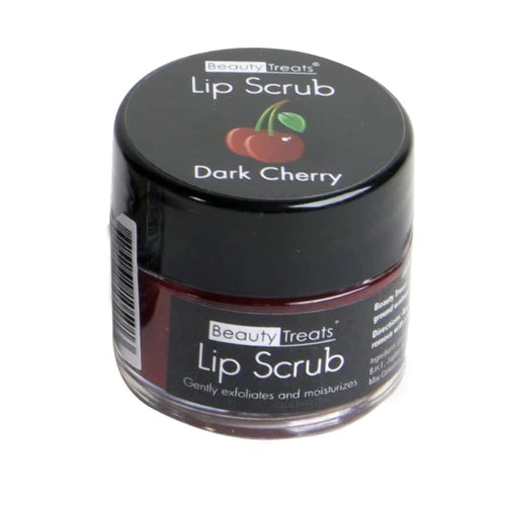 BEAUTY TREATS Dark Cherry Lip Scrub - Exfoliating & Moisturizing Lip Care for Soft, Smooth Lips - Perfect for Winter Dryness & Pre-Lipstick Prep