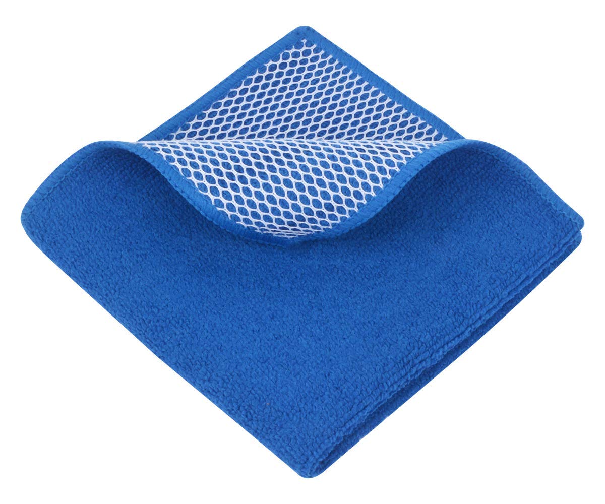 HC Covers Premium Microfiber Cleaning Cloths - 12x12 Inch Dish Rags with Scrub Side for Washing Dishes (Royal Blue, 10-Pack) - Perfect for Kitchen Cleaning, Car Detailing & Glass Polishing