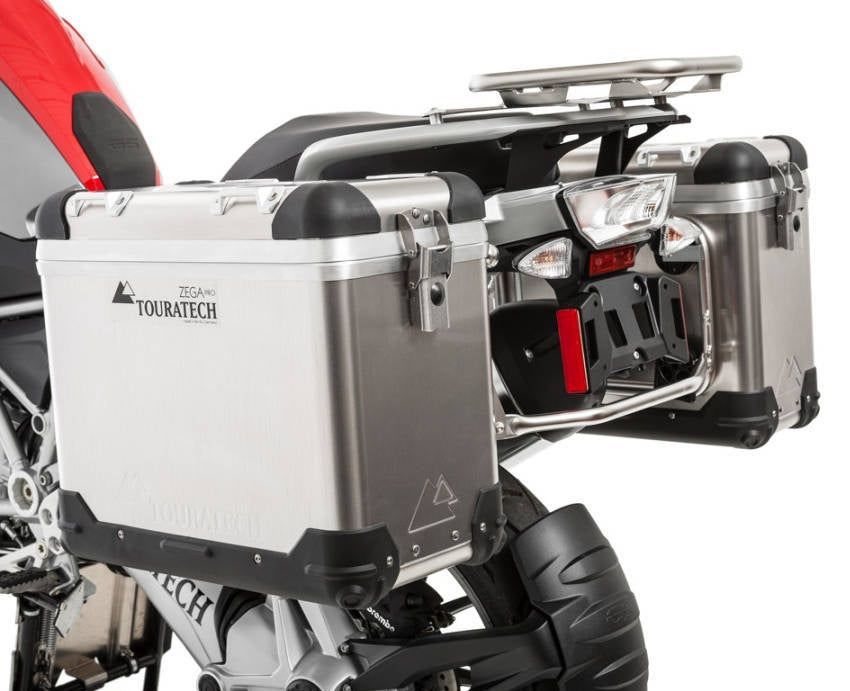 Touratech R1200GS/ADV WC (2013-2014) Zega Pro Aluminum Pannier System - Waterproof Motorcycle Luggage for BMW R1200GS Adventure World Cross    Perfect for long-distance touring, off-road adventures, and daily commuting with secure storage and durable construction.