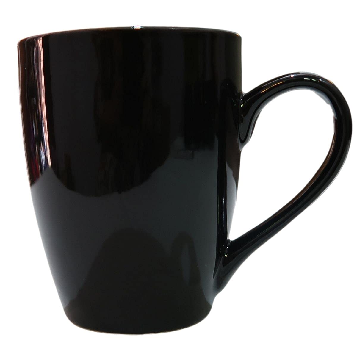 Premium Glossy Black Ceramic Coffee Mug - 10oz Tea Cup & Milk Cup - Microwave & Dishwasher Safe - Best Gift for Friends, Coworkers, Office Use - Perfect for Home, Office & Coffee Shops