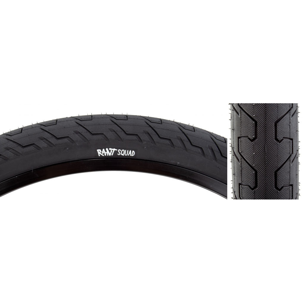 Rant Squad 16 x 2.3 Clincher Bike Tire - 60 TPI, 60 PSI, Black/Black Reflective - Durable Urban & Trail Cycling for Commuting, Mountain Biking & Road Adventures