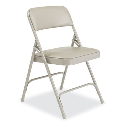 NPS Folding Chairs with Vinyl Seat - Set of 4 Heavy Duty Portable Chairs for Outdoor Events, Camping, Picnics & Home Use