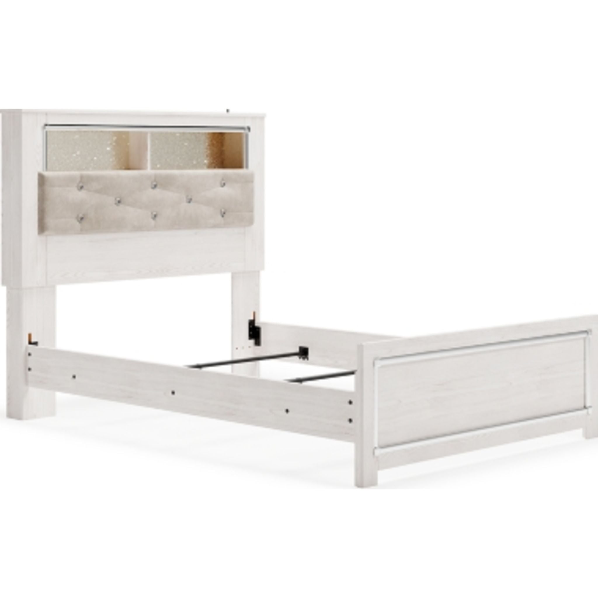 Altyra Full Bookcase Bed in White - Stylish Storage Bed with Built-in Shelves for Bedroom Organization