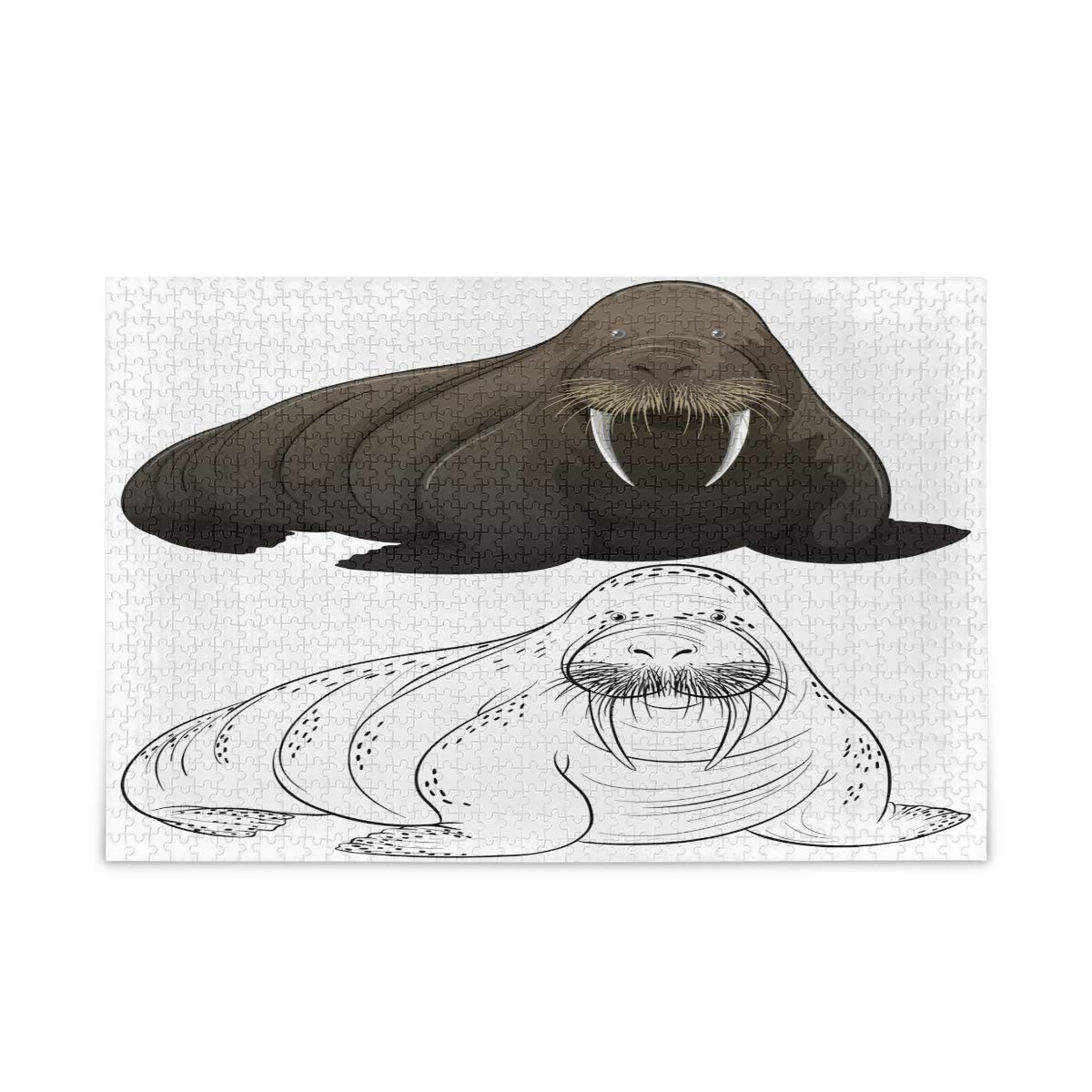 500 Piece Animal Walrus Jigsaw Puzzle for Adults & Kids - Fun & Challenging Large Puzzle for Family Game Night & Brain Training Activities