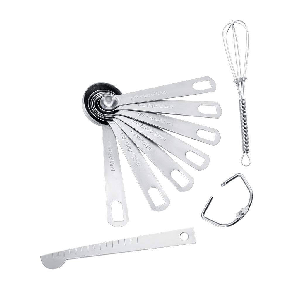 Premium Stainless Steel Measuring Spoons Set - 6-Piece Kitchen Measuring Spoons for Baking & Cooking - Perfect for Home, Restaurant & Travel Use
