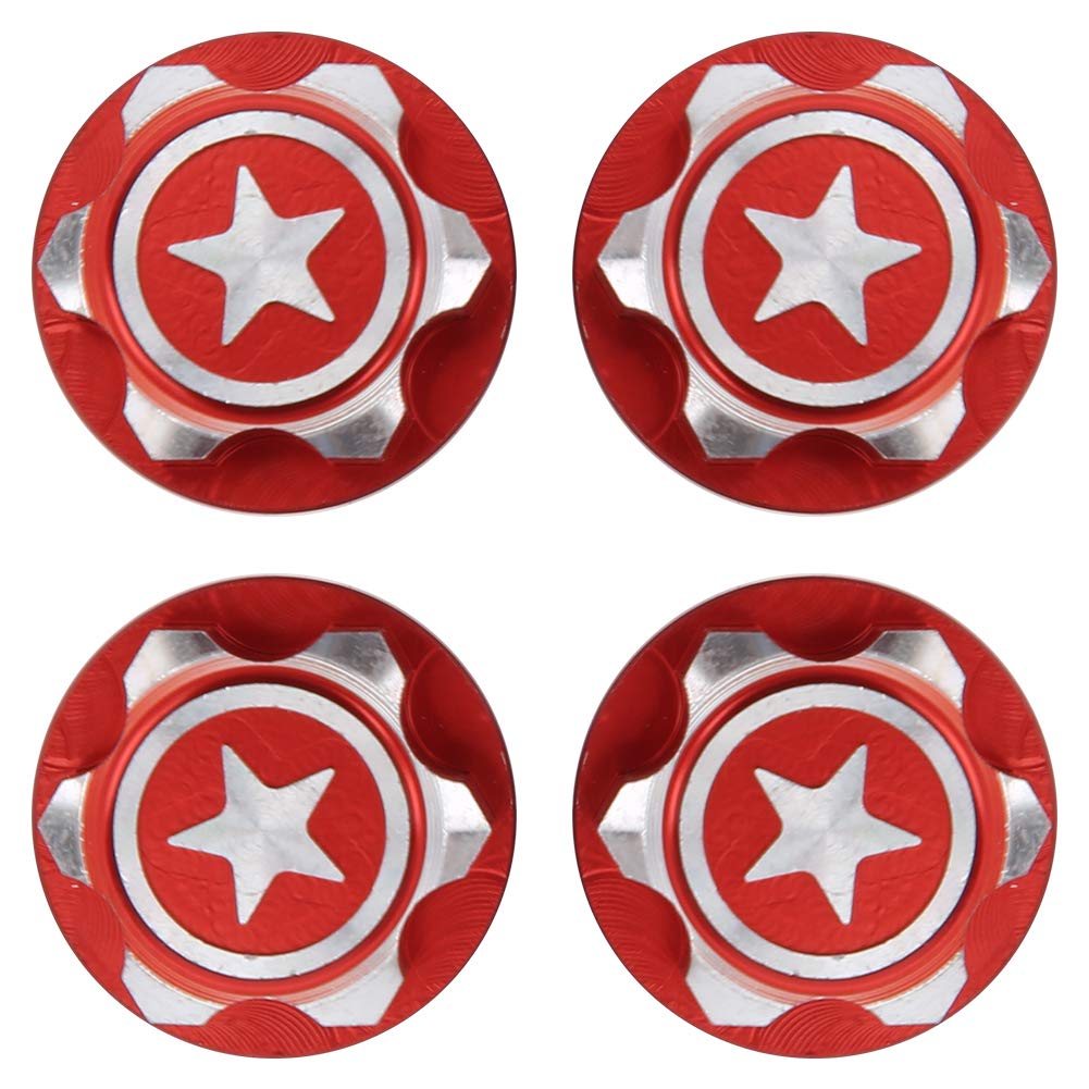 4pcs Aluminum Alloy 1/10 RC Car Wheel Hub Anti-Dust Covers - Compatible with Traxxas Xmaxx (Red) - Durable Dust Protection for Off-Road RC Racing & Bashing