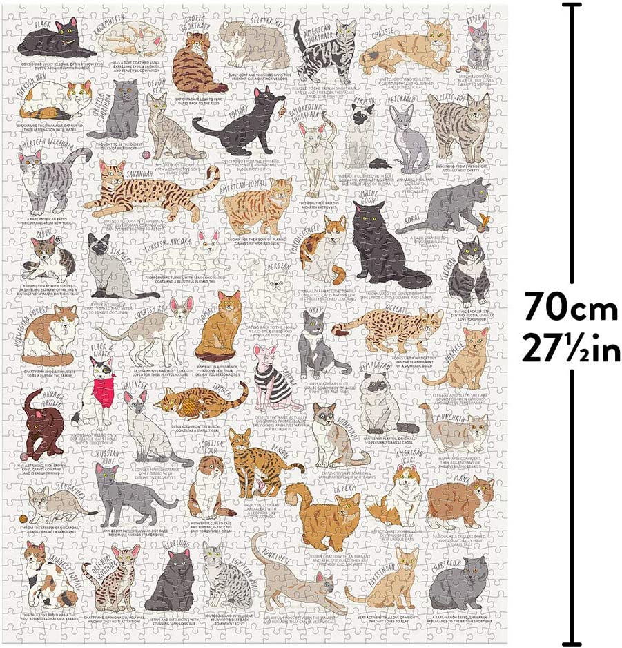 1000 Piece Cat Lovers Jigsaw Puzzle - Fun Family Game for Adults & Kids - Perfect for Relaxation & Stress Relief at Home