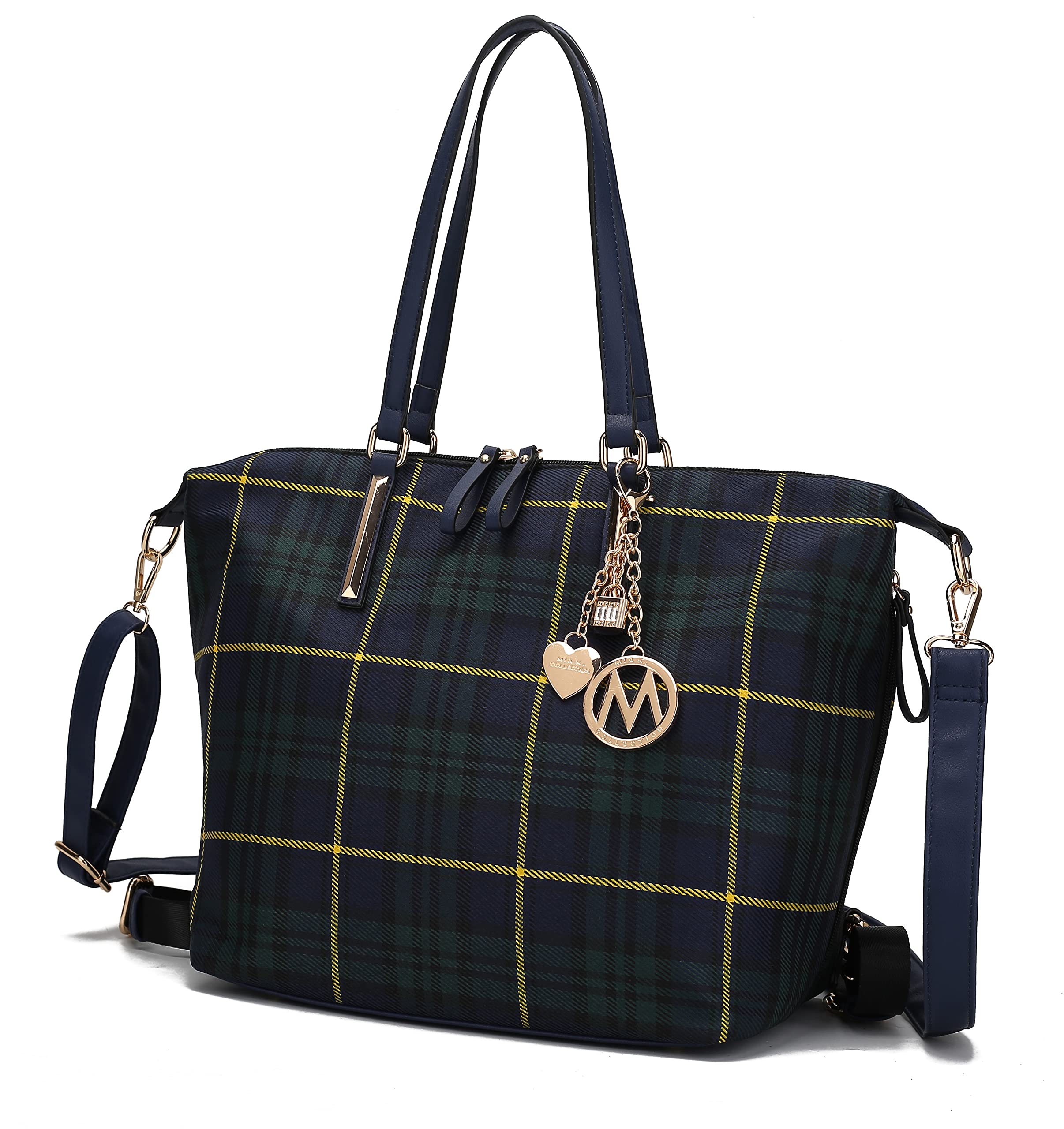 MKF Collection Large Tote Bag for Women - Convertible Nylon Shoulder Bag & Backpack - Stylish Travel Purse for Work, Gym & Weekend Getaways