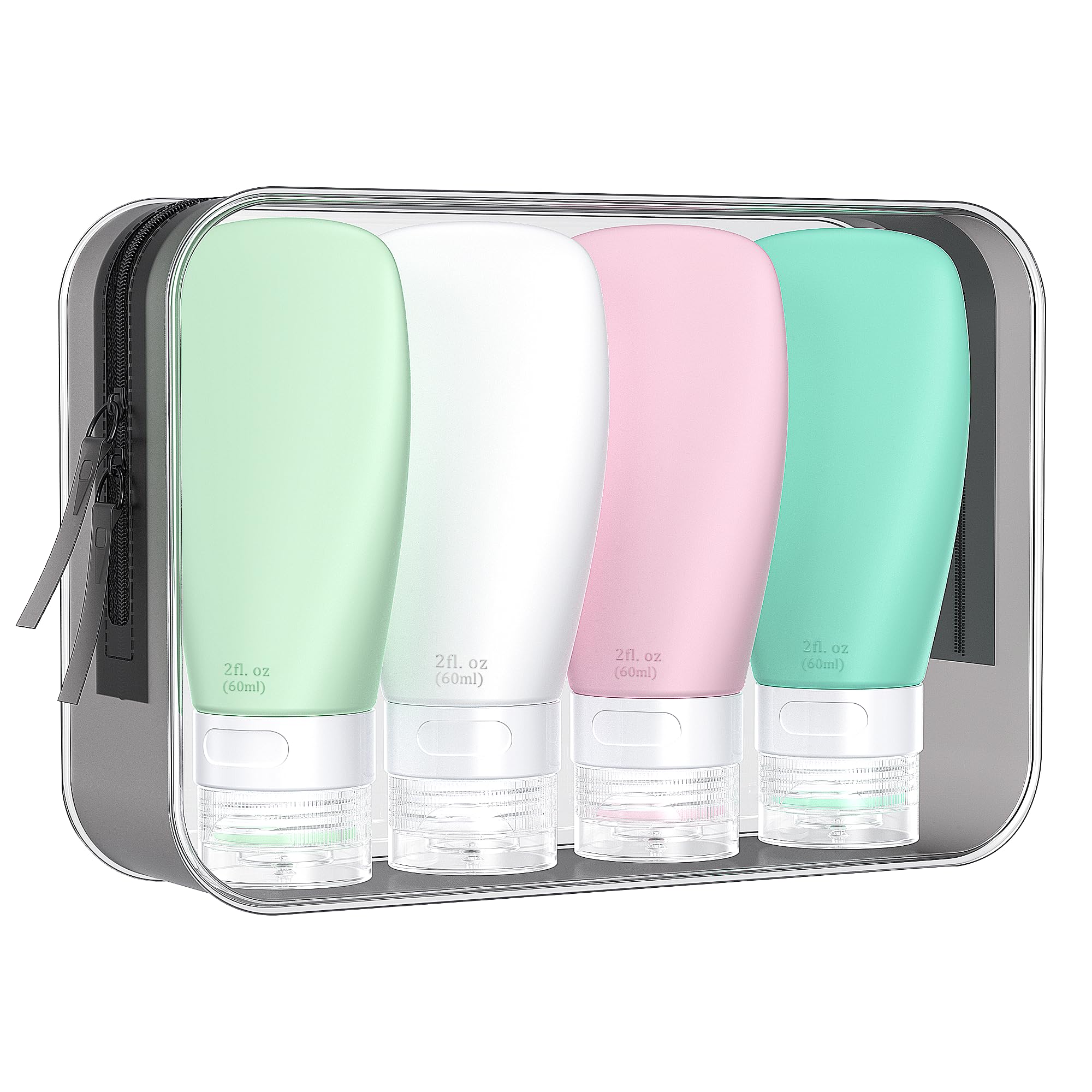 INSFIT 4-Pack TSA Approved Leak Proof Travel Bottles - BPA Free Refillable Toiletry Containers for Shampoo, Body Wash & Liquids | Perfect for Air Travel, Gym & Vacation Essentials