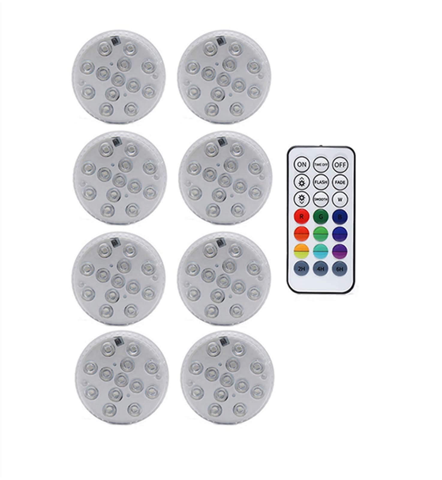Xinxinchaoshi 13 LED RGB Submersible Pond Light with Magnet & Remote Control - Waterproof Underwater Lighting for Swimming Pools, Fish Tanks, Garden Ponds, Bathtubs & Outdoor Vases | Perfect for Nighttime Aquarium Decoration, Backyard Water Features & Relaxing Spa Ambience