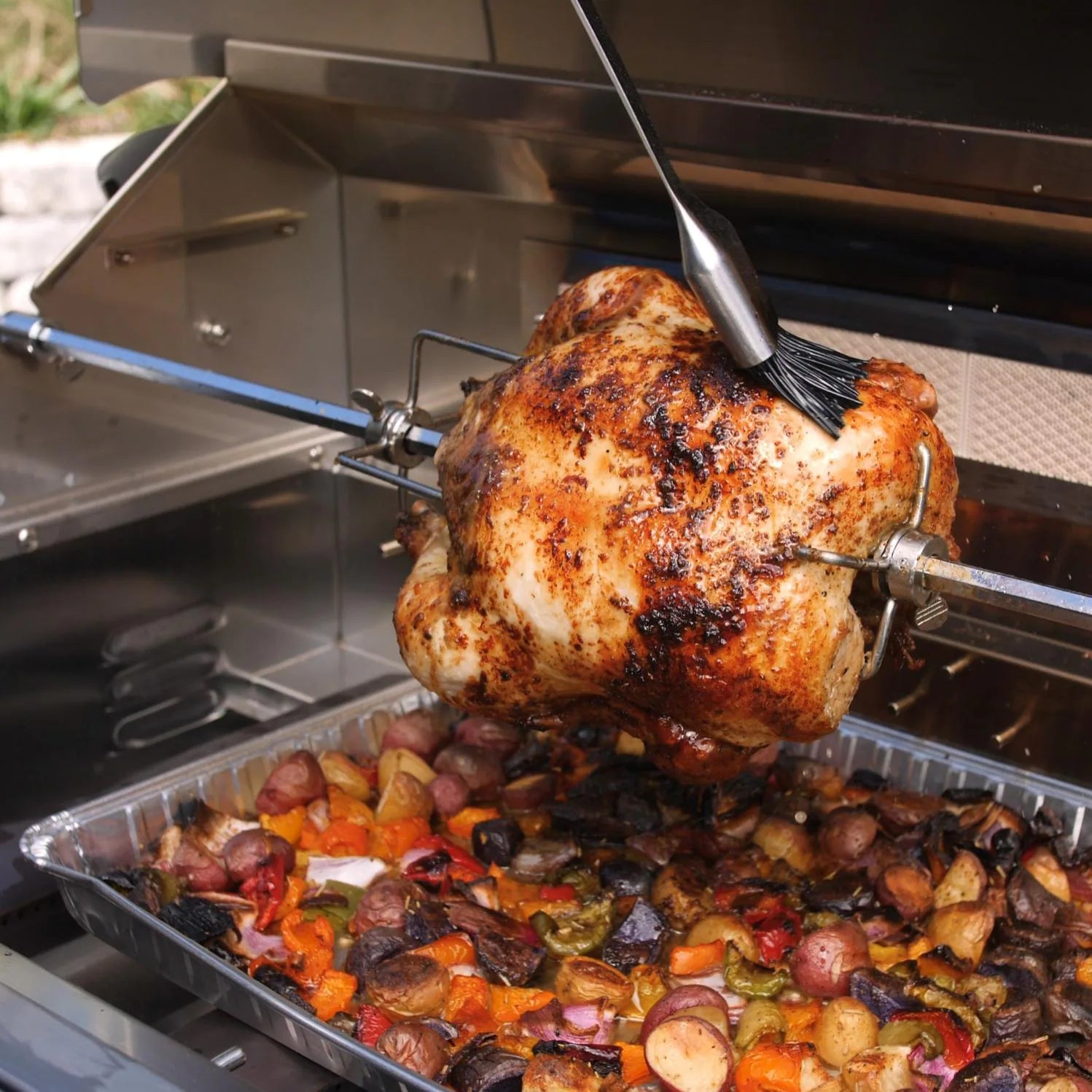 Blaze 5 Burner Gas Grill Rotisserie Kit - Stainless Steel Rotisserie for 40-Inch Grills | Perfect for Backyard BBQs, Outdoor Cooking & Rotisserie Chicken