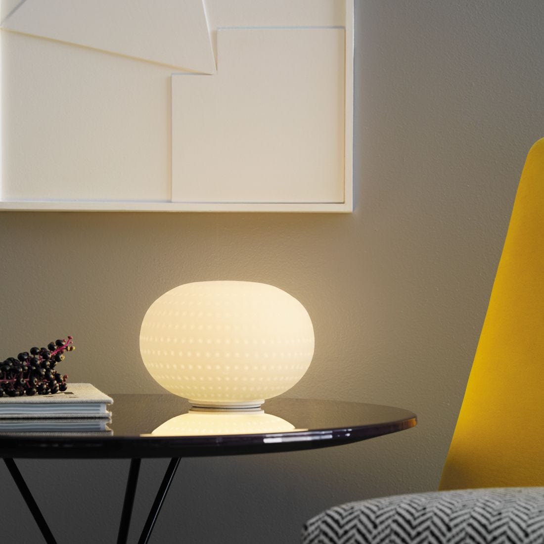 BIANCA LARGE Table Lamp - Modern LED Bedside Lighting for Living Room, Bedroom & Office - Adjustable Brightness Nightstand Lamp with USB Port