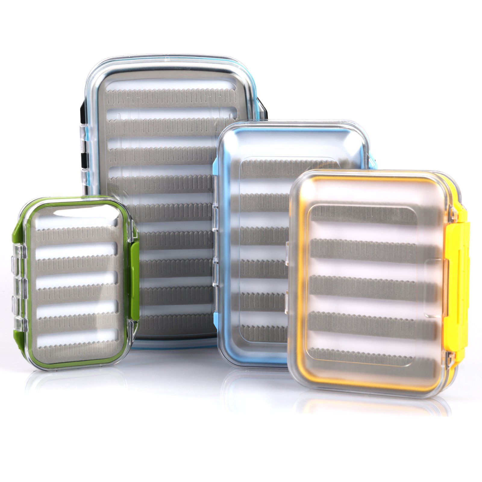 Maxcatch Waterproof Fly Box with Double Clear Lid - Durable Black Fly Fishing Storage Case (Size D) - Perfect for Fly Fishing, Trout Fishing & Outdoor Adventures