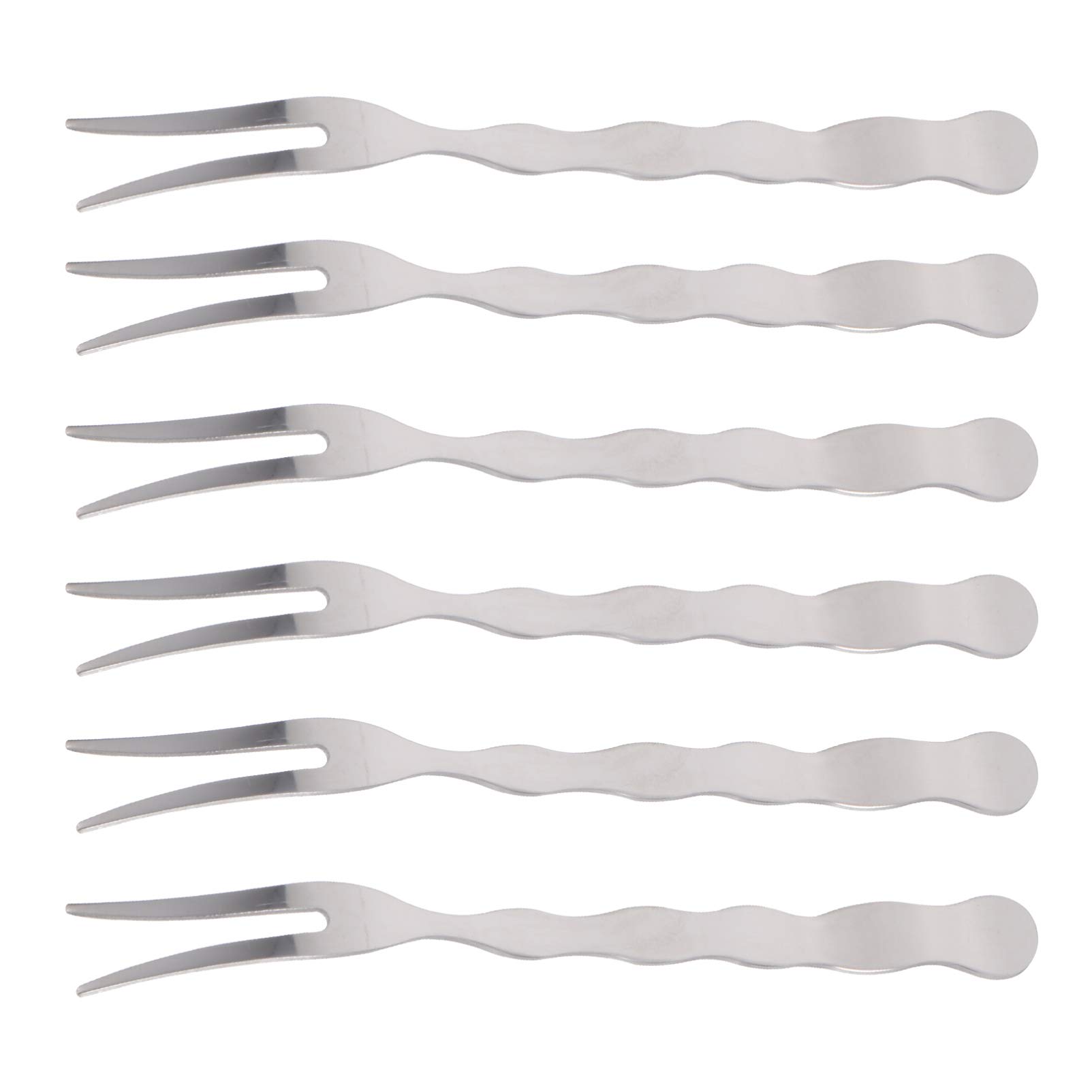 Hemoton 10-Piece Stainless Steel Mini Forks Set - Small Two-Prong Dessert Forks for Fruit, Cake, Cocktails & Appetizers | Perfect for Home, Party, Travel & Picnic Use