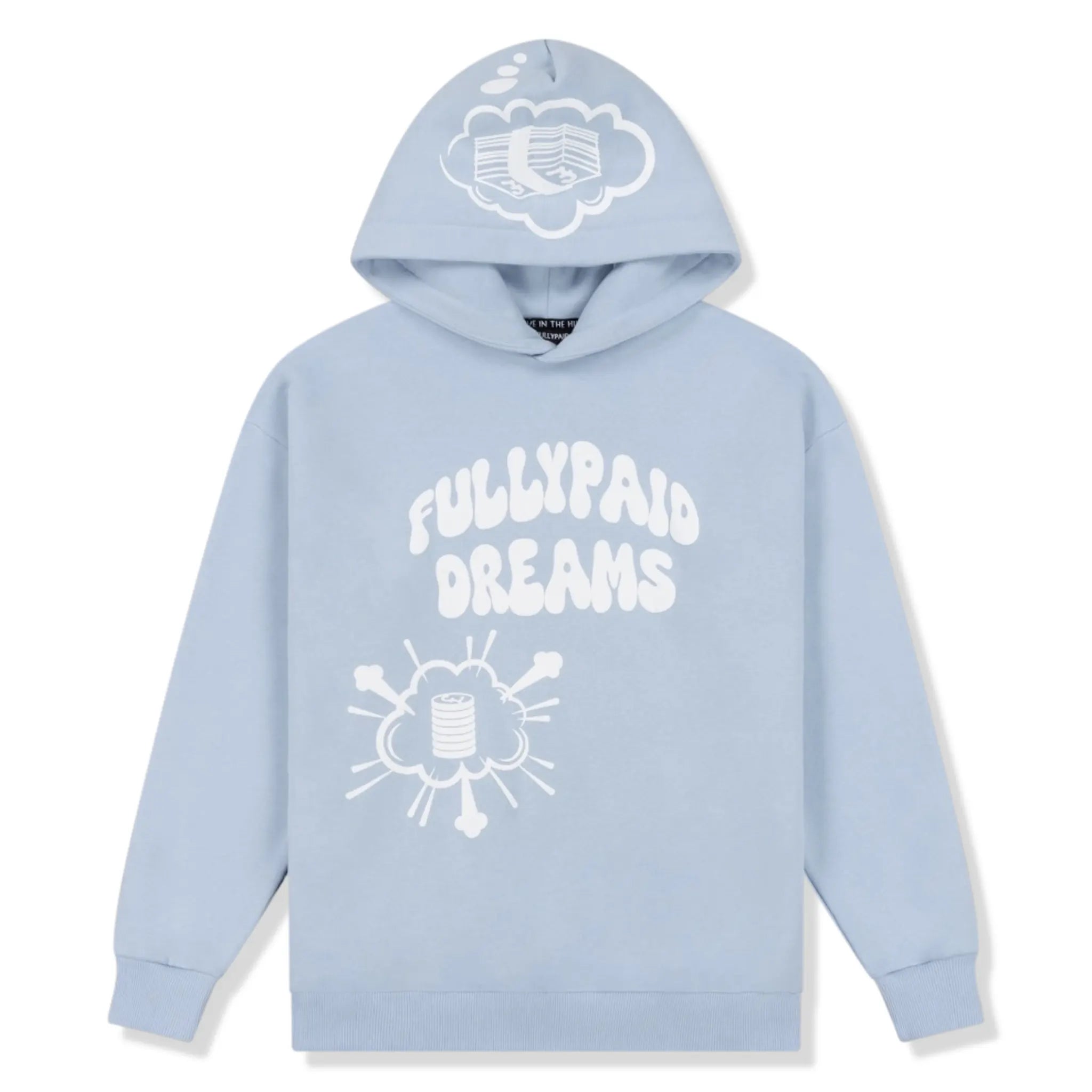 Premium Sky Blue & White Hoodie for Men & Women - Soft Cotton Blend, Comfortable Pullover Sweatshirt - Perfect for Casual Wear, Gym, and Outdoor Activities