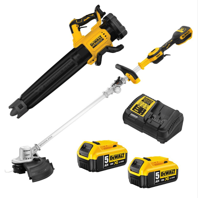 DEWALT 18V XR 2-Piece Combo Kit with 5Ah Battery - DCZ241P2 XE Cordless String Trimmer & Leaf Blower for Lawn Care & Yard Maintenance