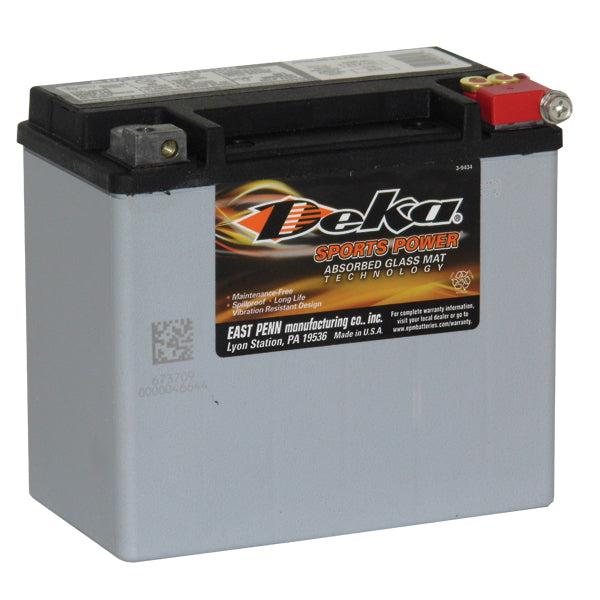 Deka ETX16L Motorcycle Battery - 12V 19Ah AGM Powersports Battery for ATV, UTV, Snowmobile & Jet Ski - Maintenance-Free & Vibration Resistant - Perfect for Off-Road Adventures & Marine Use