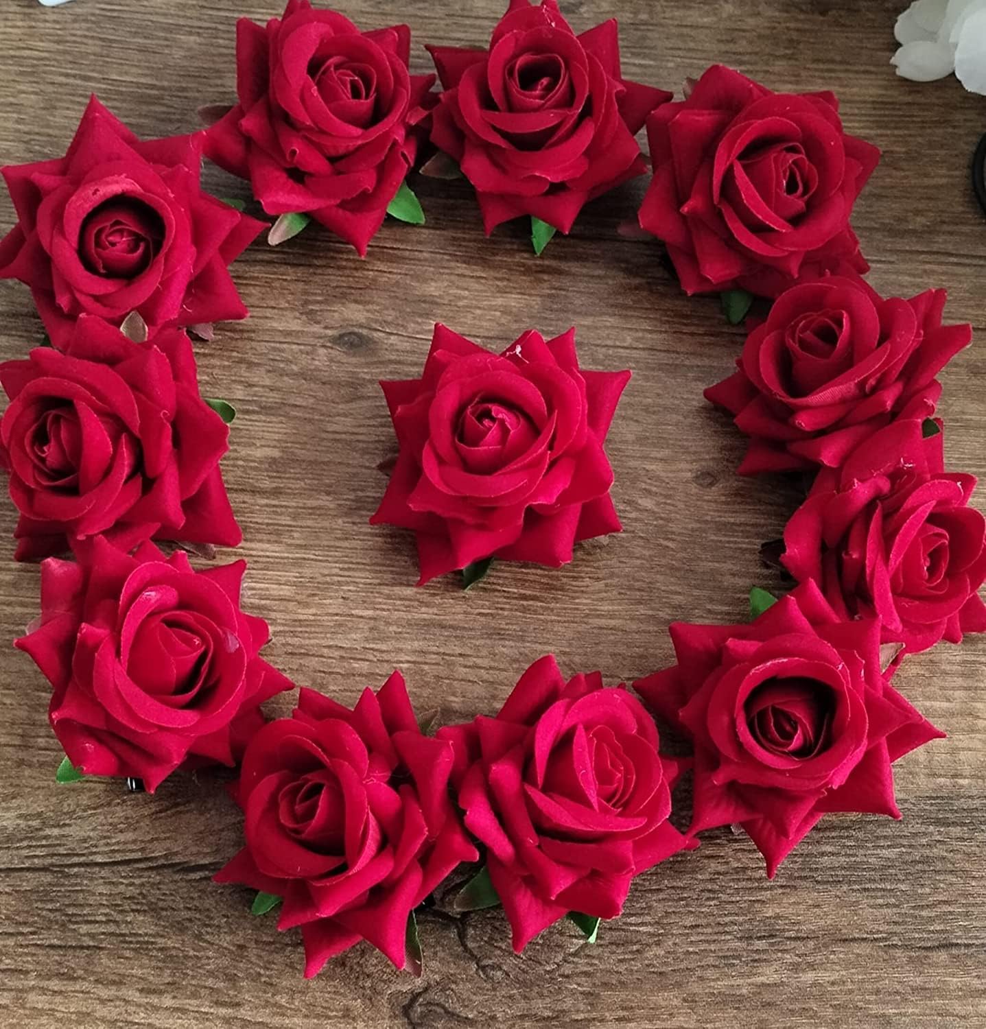 Elegant Handmade Rose Flower Hair Clips for Women & Girls - 6 Pack Hair Accessories Set, Barrettes & Pins for Styling, Bridal, Party & Everyday Wear