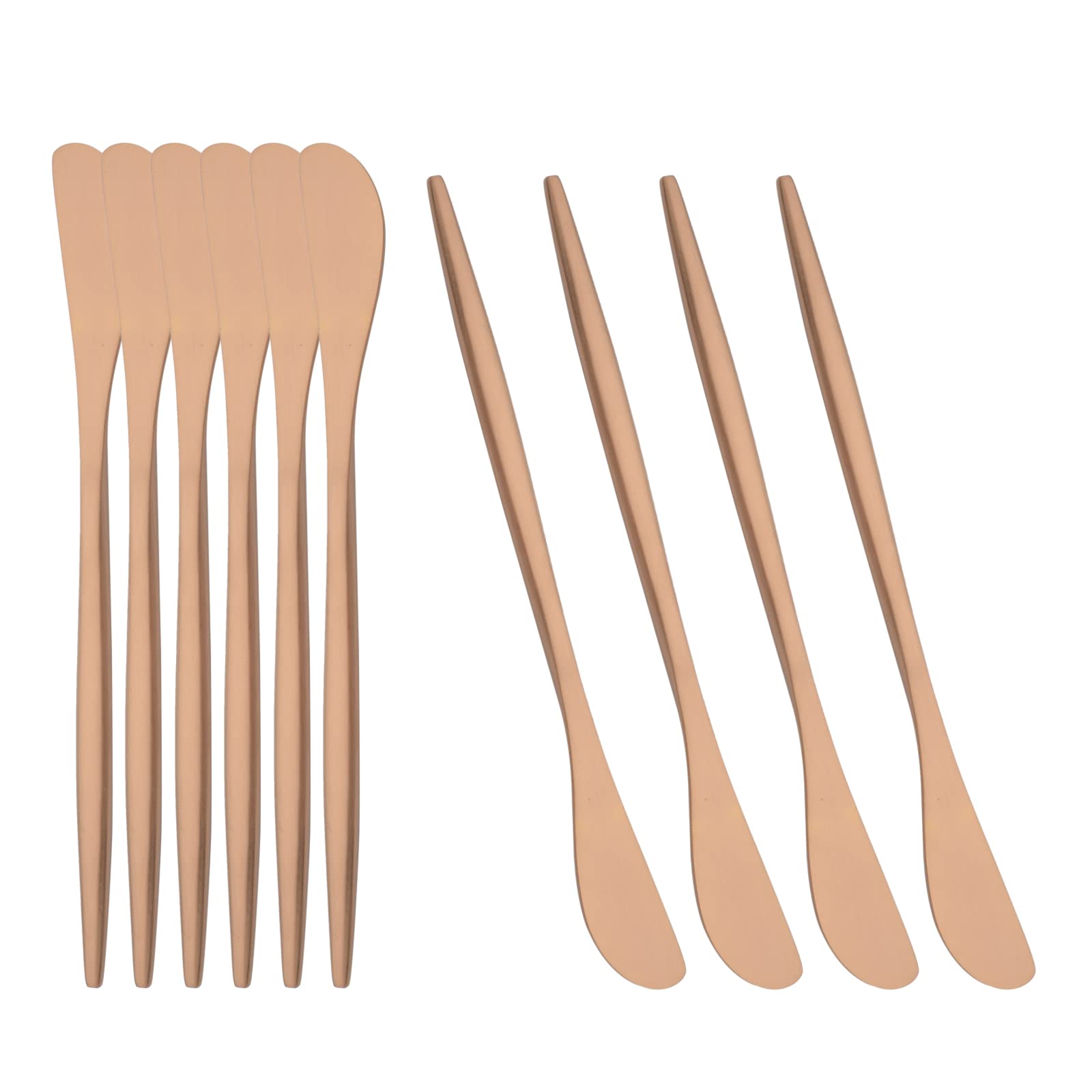 10 Pack Rose Gold Cheese Spreader Knives - 6.9 Inch Stainless Steel Butter Knives for Breakfast, Dessert & Sandwich Making - Elegant Matte Serving Utensils for Parties, Weddings & Cheese Boards