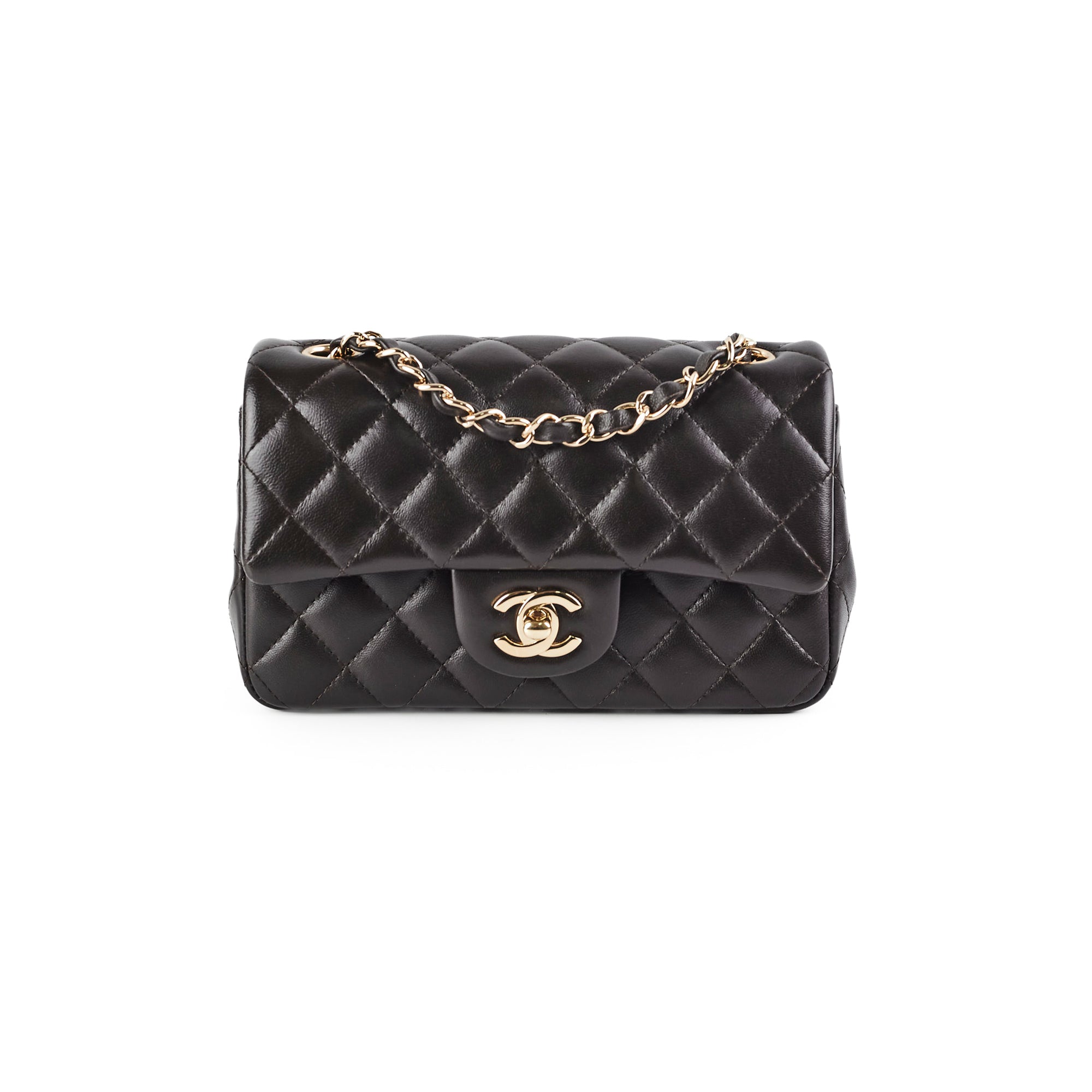 Chanel Mini Rectangular Flap Bag in Dark Chocolate with Microchip - Perfect for Evening Events & Luxury Fashion Accessories