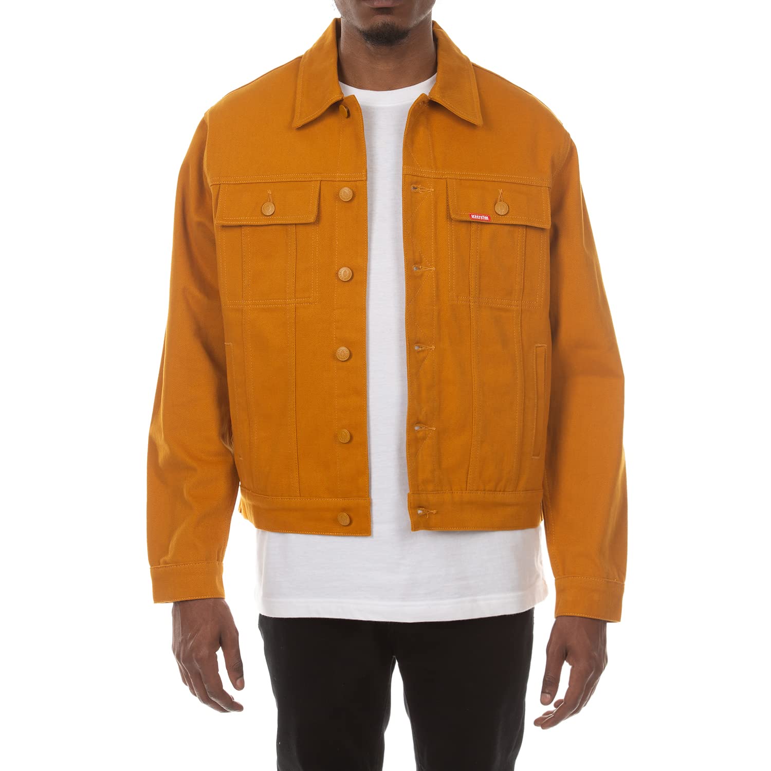 Billionaire Boys Club Men's Denim Jacket with Push Button Dagger Design - Ice Cream Wash Style for Streetwear & Casual Outfits | Perfect for Urban Fashion and Night Out Looks